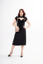 Magda Butrym wool-blend top for rental, front cutout, photographed in Sri Hartamas, Malaysia.