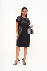 Mini Lady Dior bag in black patent leather and black/white sequins with gold-tone hardware, photographed in Sri Hartamas, Malaysia.