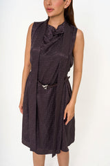 Close-up of Fendi FF-Monogram silk dress jacquard detail rental Malaysia