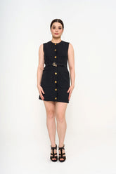 Gucci GG Cady Vest Mini black silk dress front view rental Sri Hartamas Kuala Lumpur