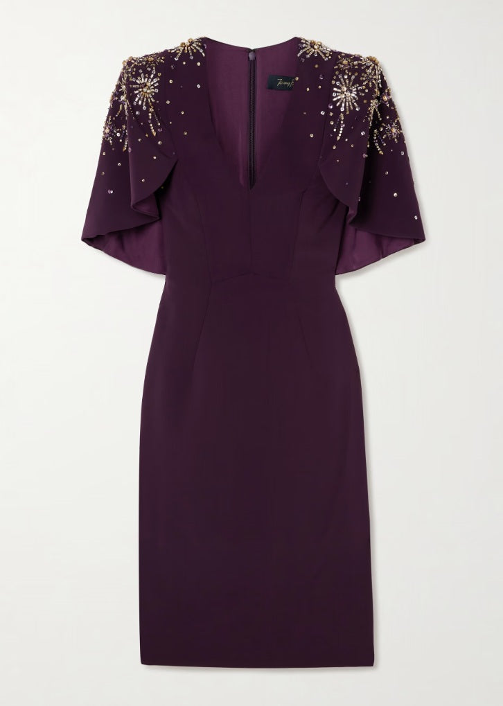 Jenny Packham amethyst beaded midi dress rental Sri Hartamas Kuala Lumpur