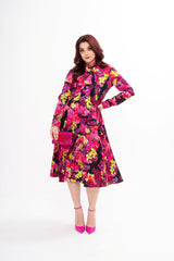 The designer dress styled, showcasing the sophisticated silhouette and the slightly loose, comfortable fit.