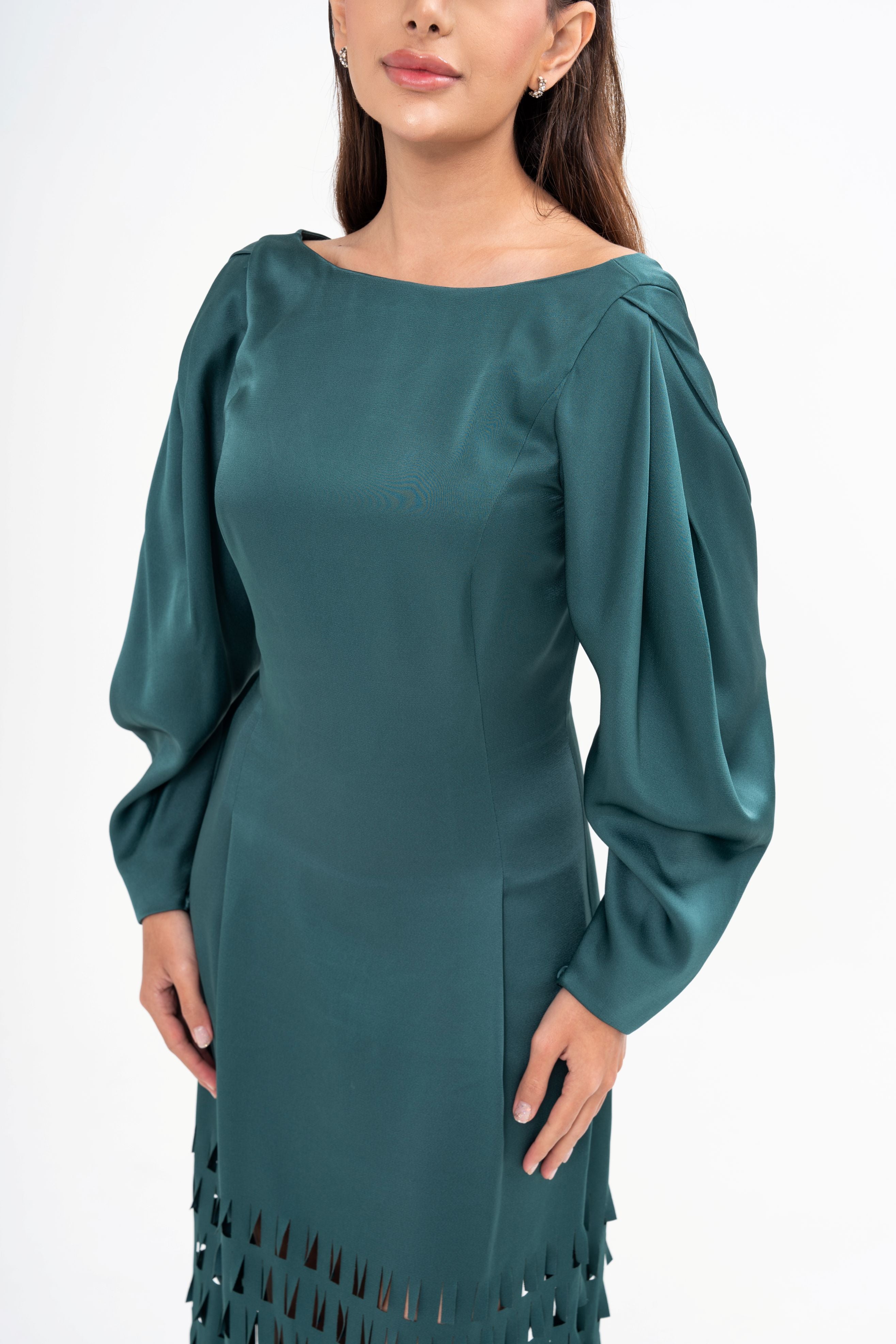 Alberta Ferreti Laser-Cut Gown Rental | Premium Satin-Crepe | KL Boutique