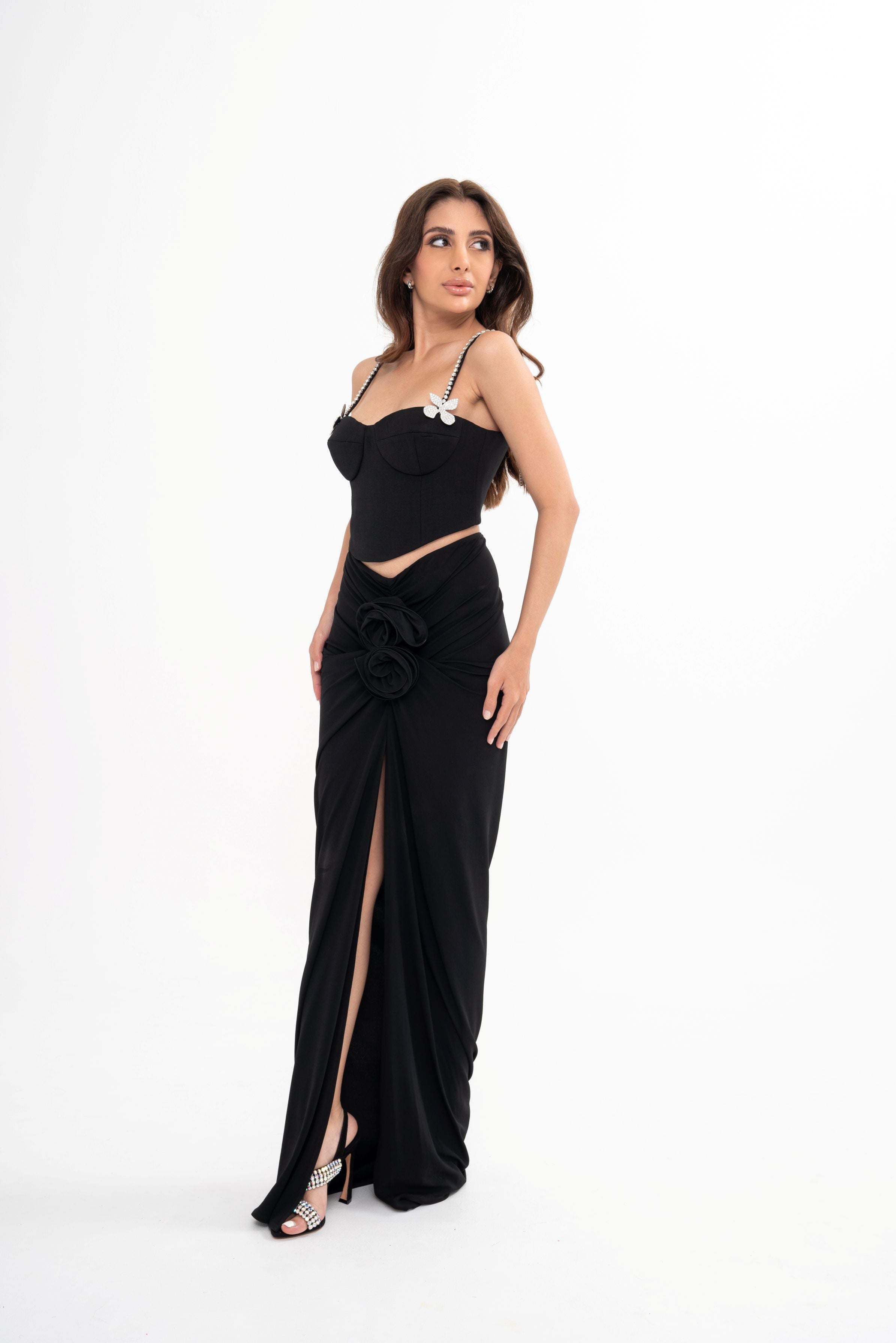 AREA Crystal-embellished bustier top (US4)
