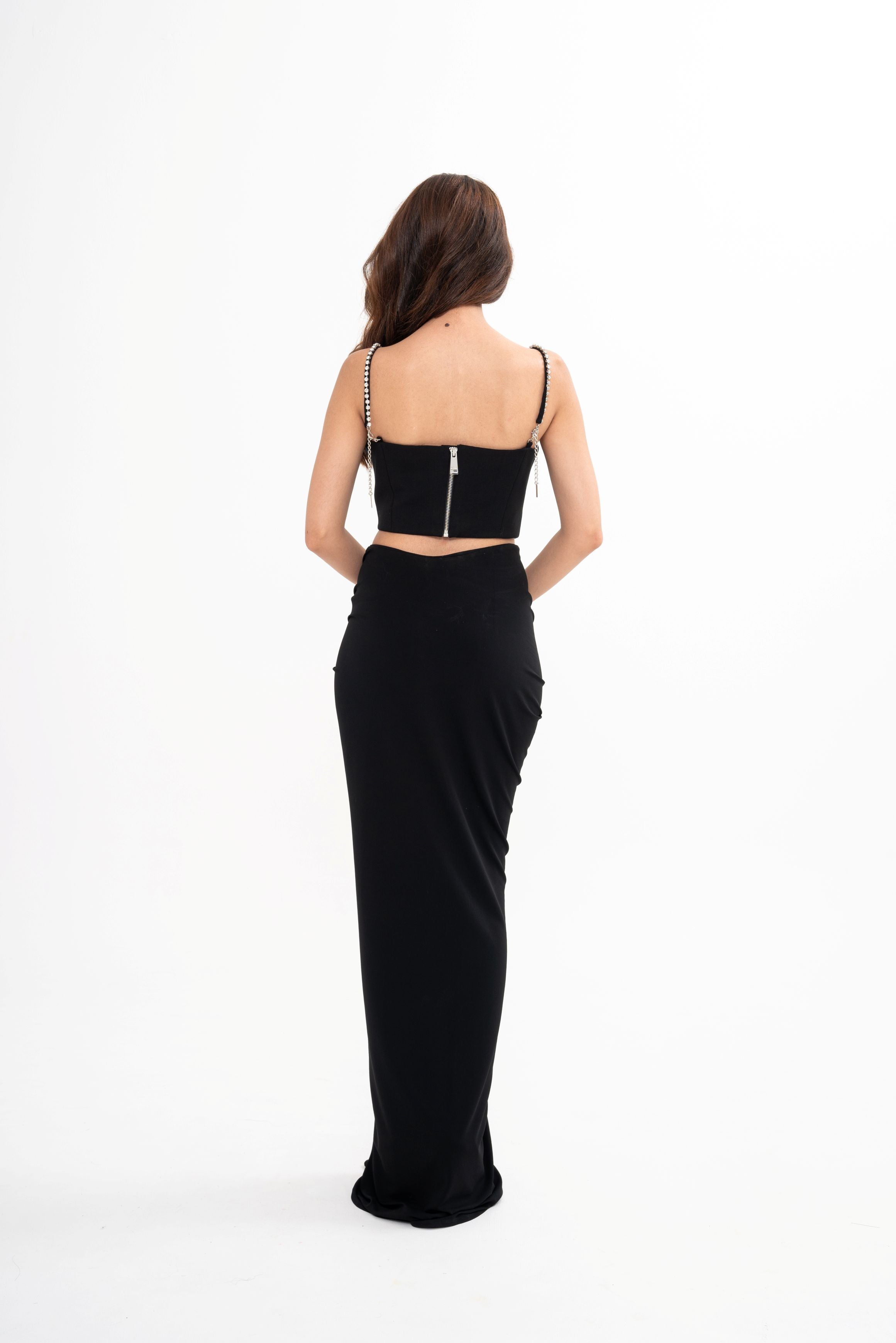 AREA Crystal-embellished bustier top (US4)