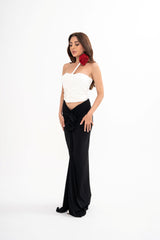 MAGDA BUTRYM One-shoulder appliquéd ruched jersey bustier top (FR36)