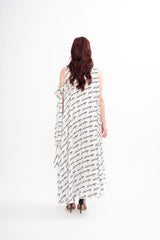 Detail of the Balenciaga silk dress, emphasizing the elegance and movement of the fabric, available for rental in Kuala Lumpur, Malaysia