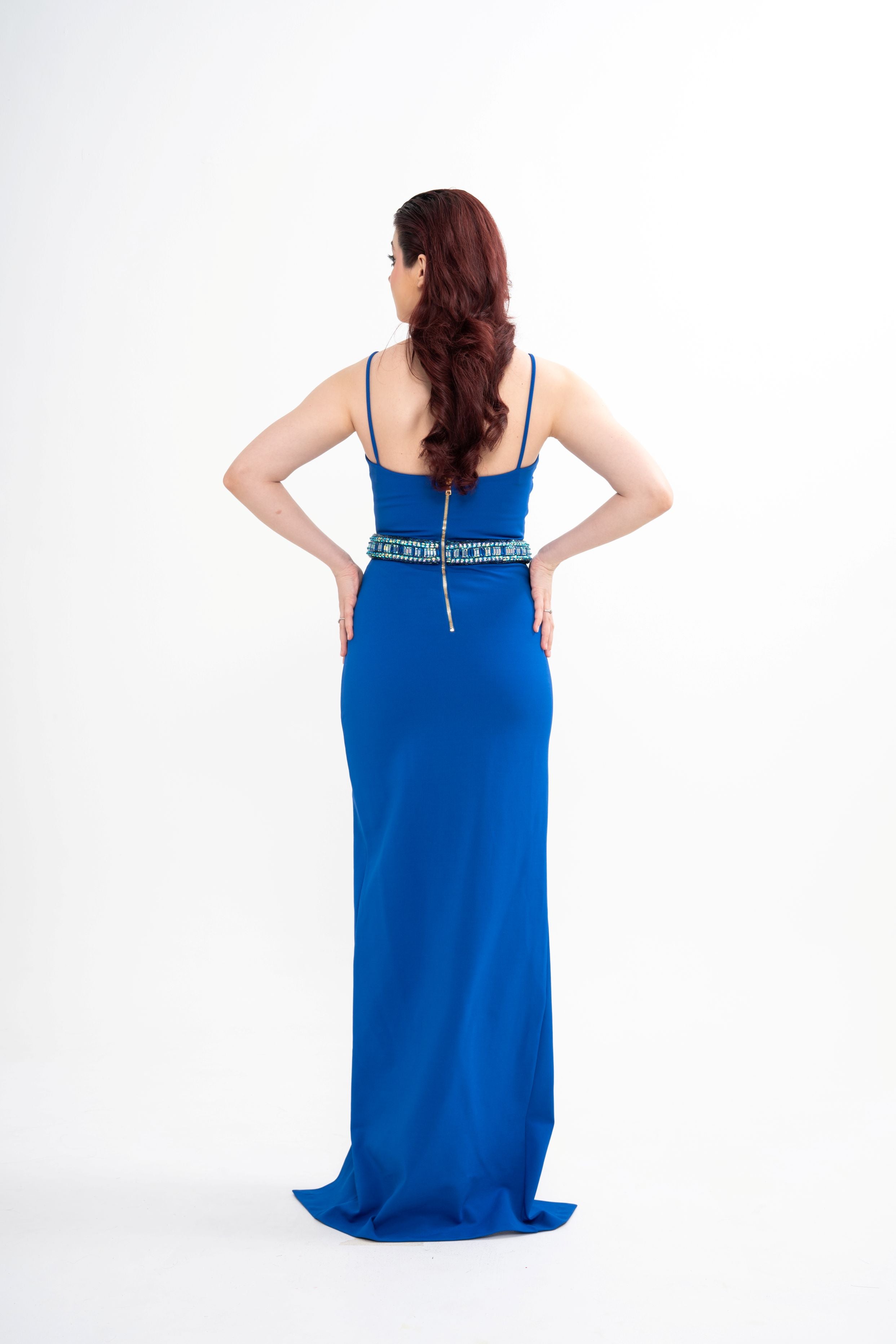 BALMAIN Crystal Snake Adorned wrap-effect maxi dress (FR40)