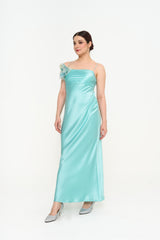 Designer Dress Rental KL | Gucci Turquoise w/ Brooch |