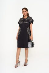 Rent Balmain Chain Mini Dress | Luxury Black Evening Wear