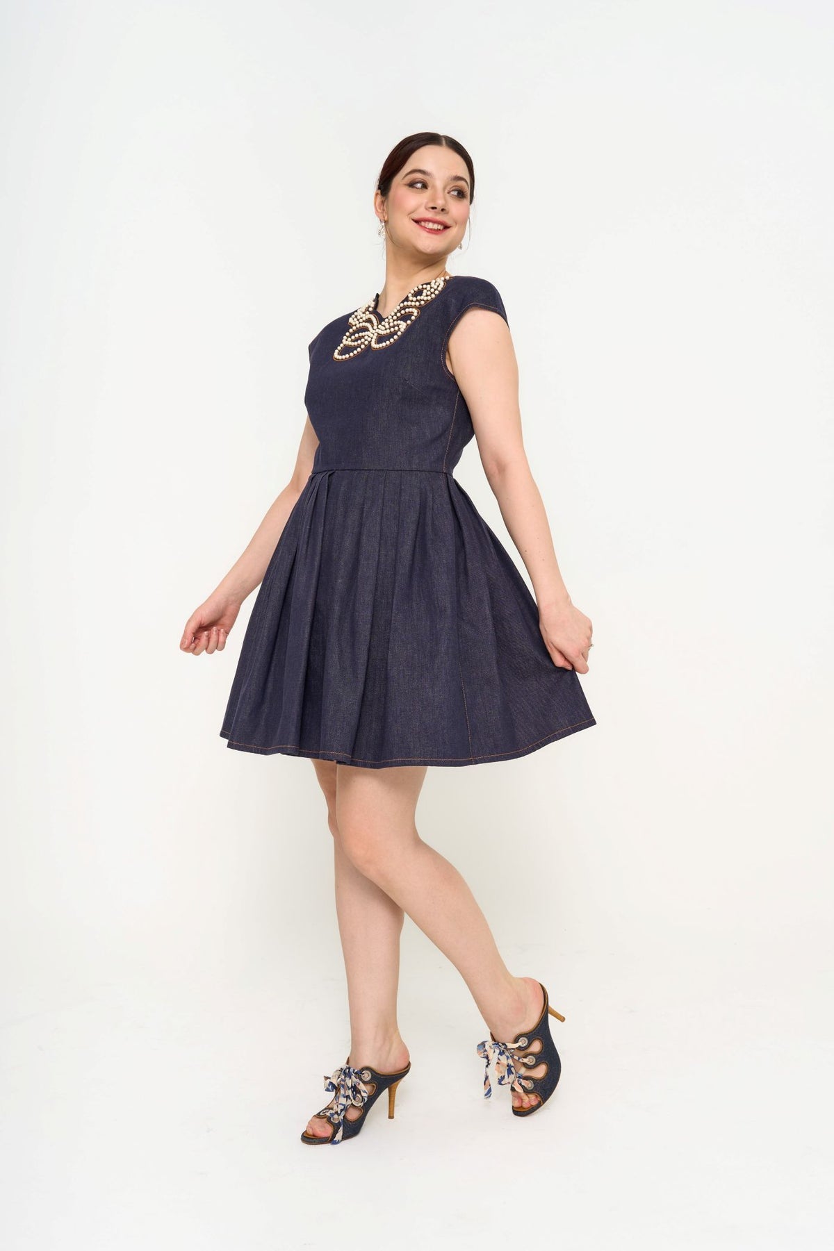 Denim Dress Rental | Fendi Pearl Bow & Logo | Sri Hartamas