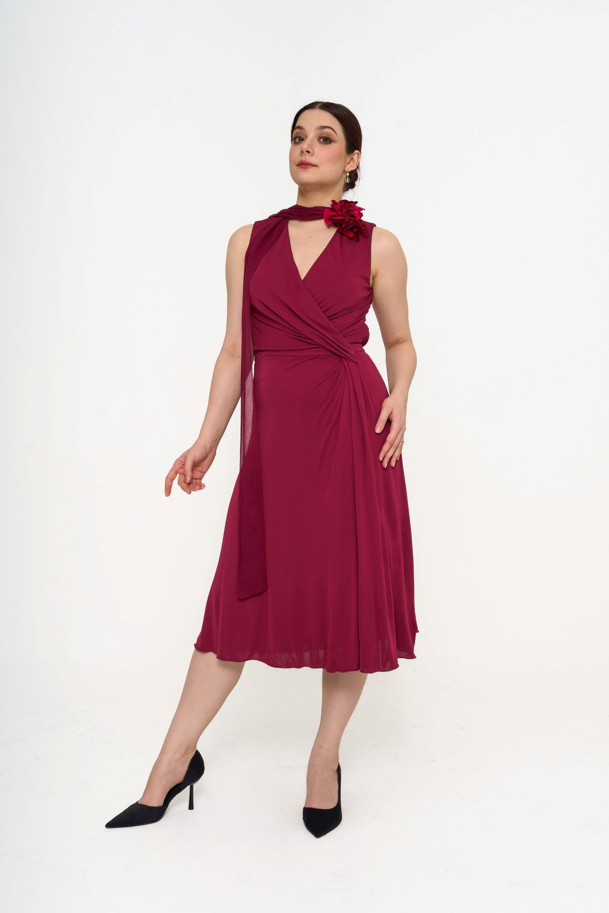 Runway Dress Rental Malaysia | Gucci Burgundy w/ Scarf