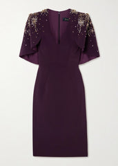 Jenny PACKHAM Embellished Cape Midi Dress