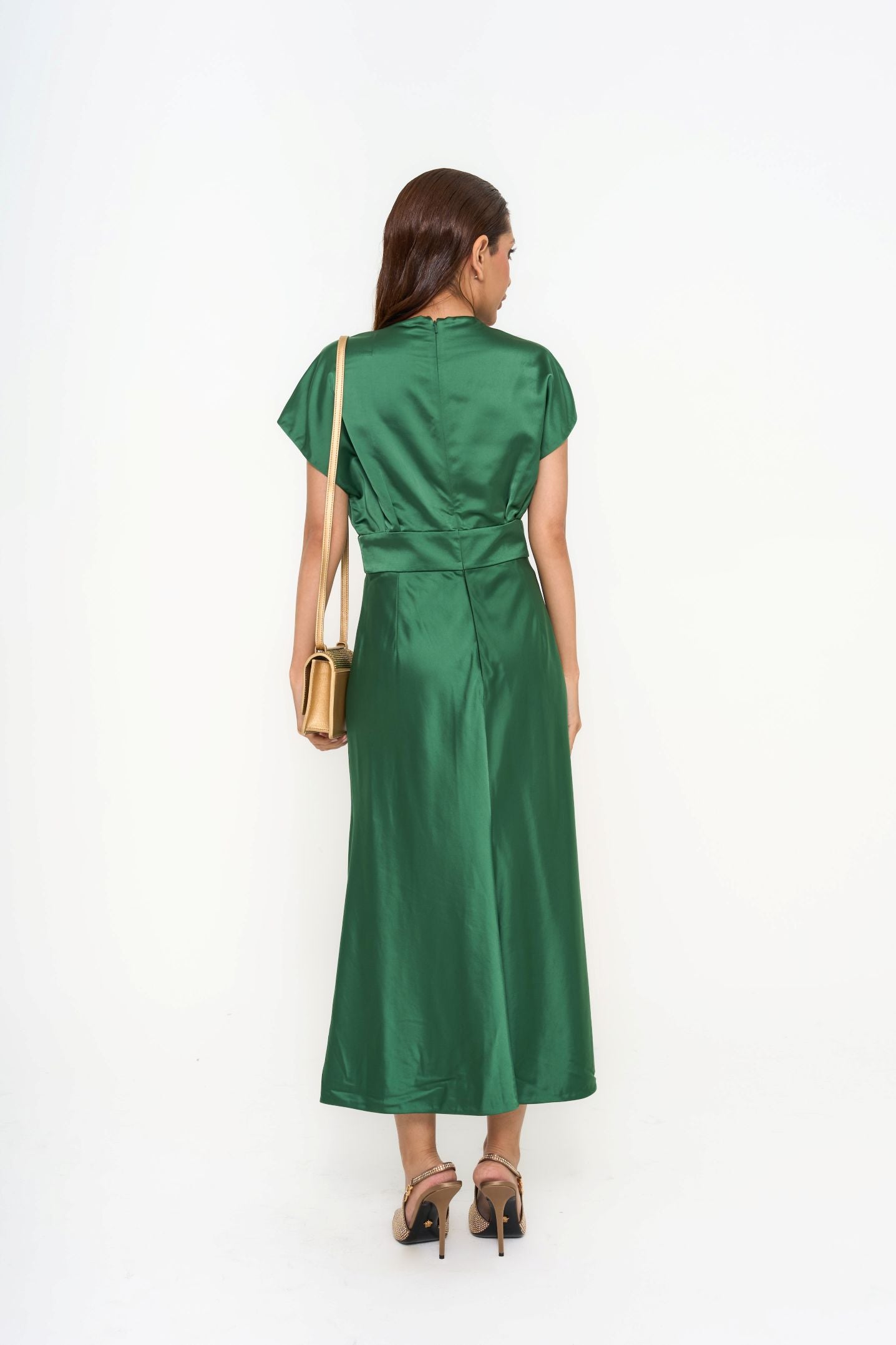 Satin Dress Rental | Lela Rose Emerald | Sri Hartamas
