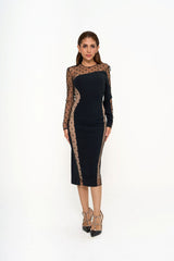 Luxury Midi Dress Rental | Stella McCartney Sheer Panel | Malaysia
