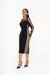 Luxury Midi Dress Rental | Stella McCartney Sheer Panel | Malaysia
