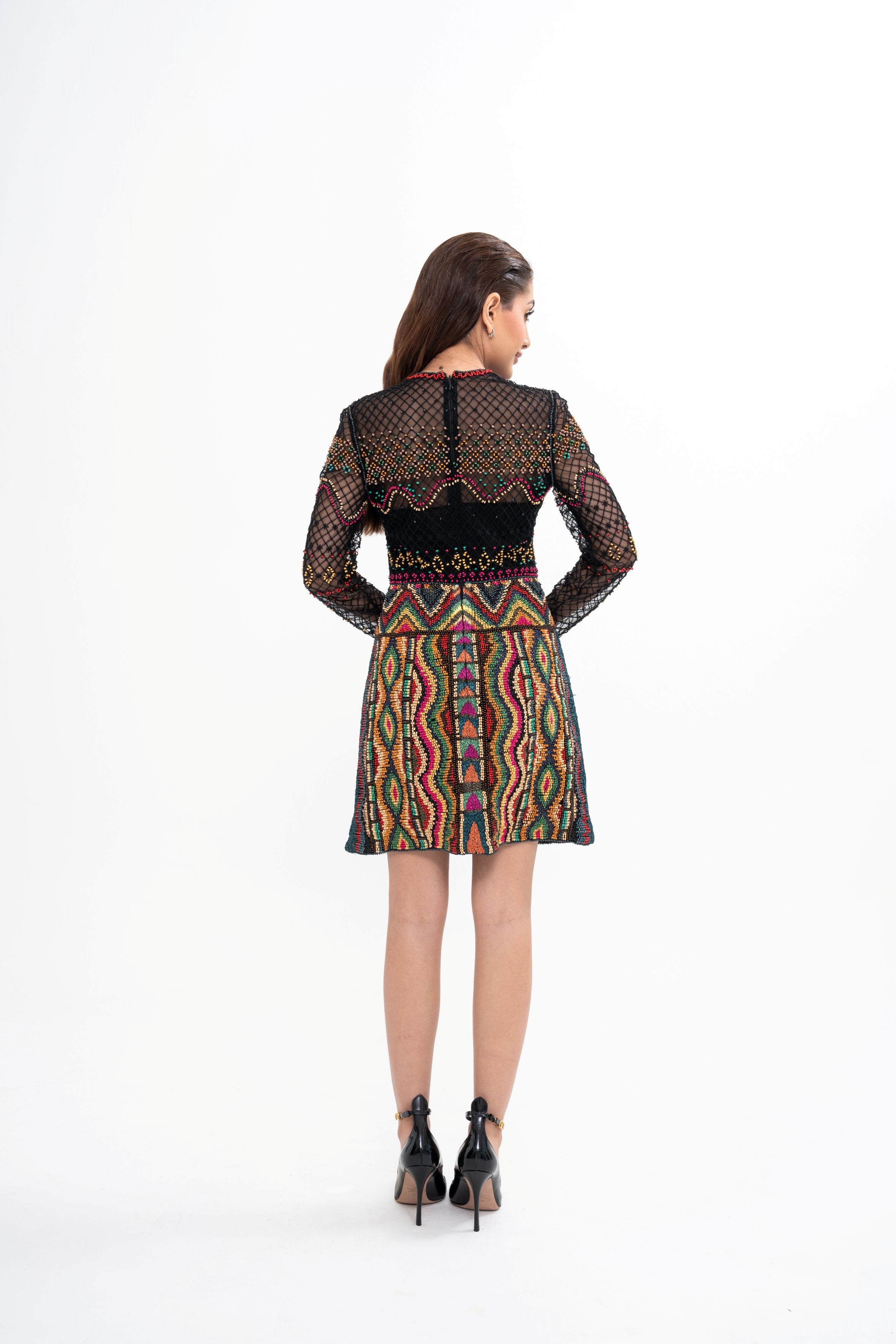 Detail of the back of the Valentino dress, emphasizing the seamless concealed hook and zip fastening, available for rental in Kuala Lumpur, Malaysia.