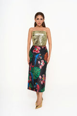 Luxury Jacquard Skirt Rental | Valentino Parrot Bloom | KL