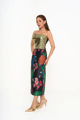 Luxury Jacquard Skirt Rental | Valentino Parrot Bloom | KL