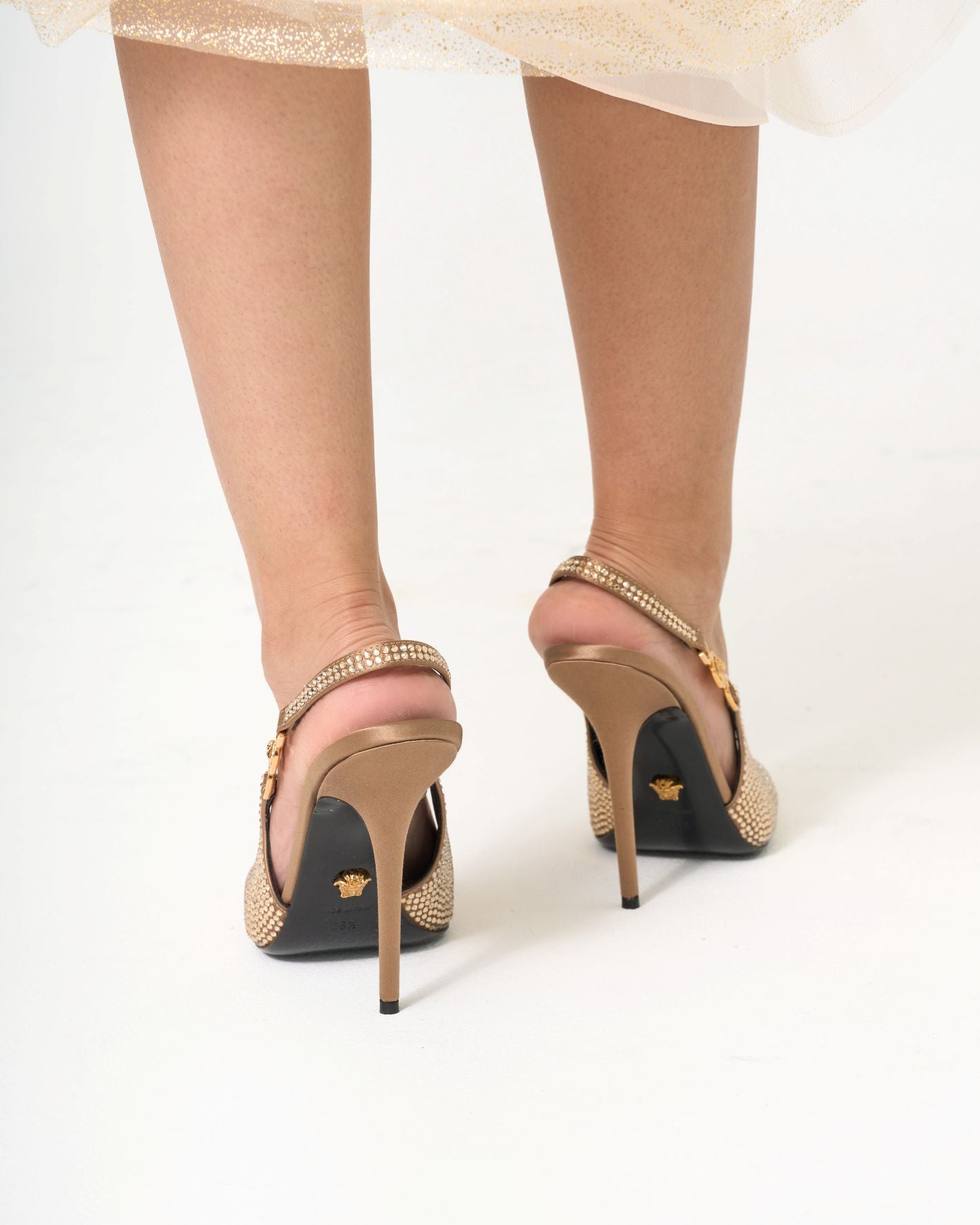 Versace Crystal Heels Rental KL | Medusa Night Out Shoes