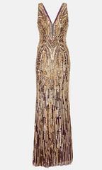 Jenny Packham - Rent Raquel Gold Sequin Gown